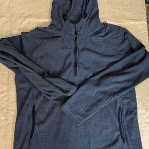 Microgrid Hooded Pullover - Large Blue Young l ife